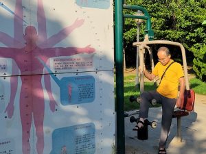 労働公園で運動